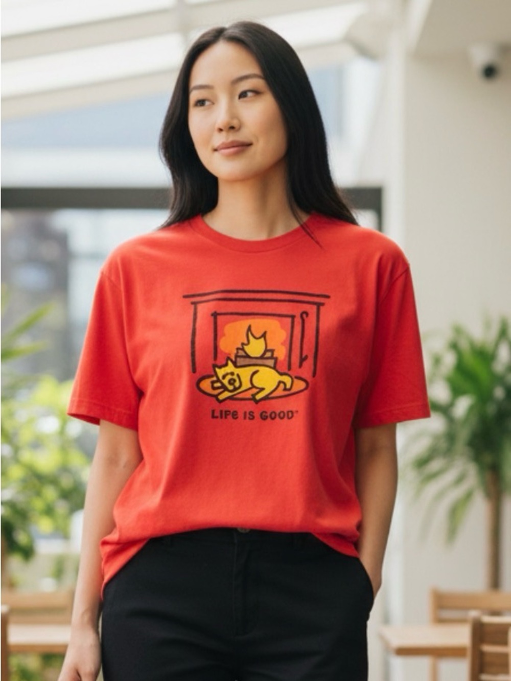Brick red (not orange) Life is Good XXL t-shirt